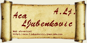 Aca LJubenković vizit kartica